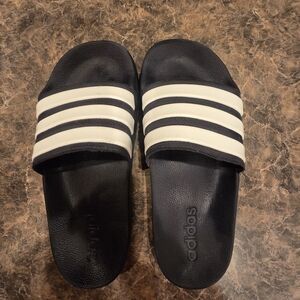 Adidas Youth Navy and White Slide Sandals